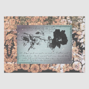 BLACK ROSE BLACK LACE HALLOWEEN TISSUE PAPER