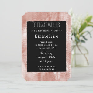 Black Rose Blush Pink Snake  Invitation