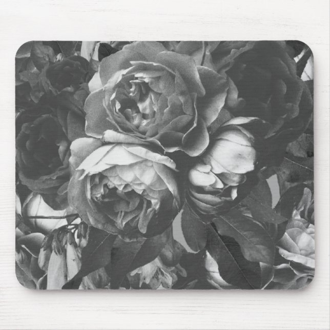 Black Rose Bouquet Mouse Mat (Front)