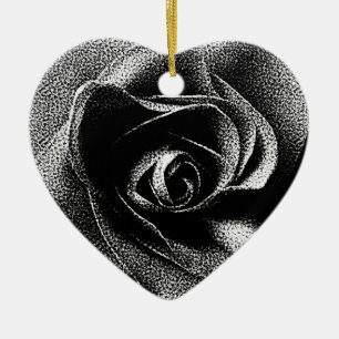BLACK ROSE CERAMIC TREE DECORATION