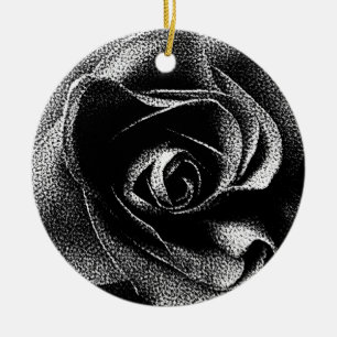 BLACK ROSE CERAMIC TREE DECORATION