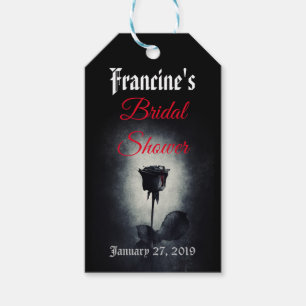 Black Rose Dark Bridal Shower Gift Tag