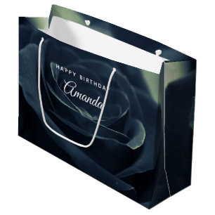 Black Rose Dark Gothic Flower Photo Birthday Large Gift Bag