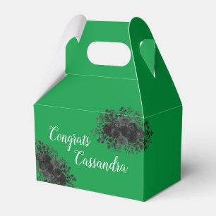 Black Rose Dark Gothic Graduation Party Green Favour Box