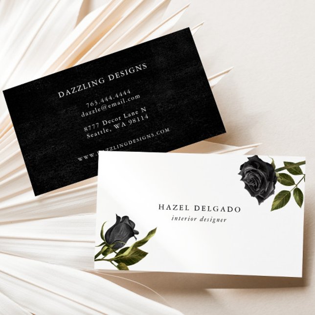 Black Rose Floral Business Card (Creator Uploaded)