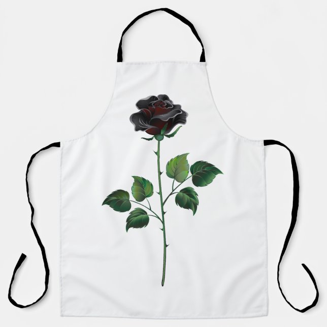 Black rose flower apron (Front)