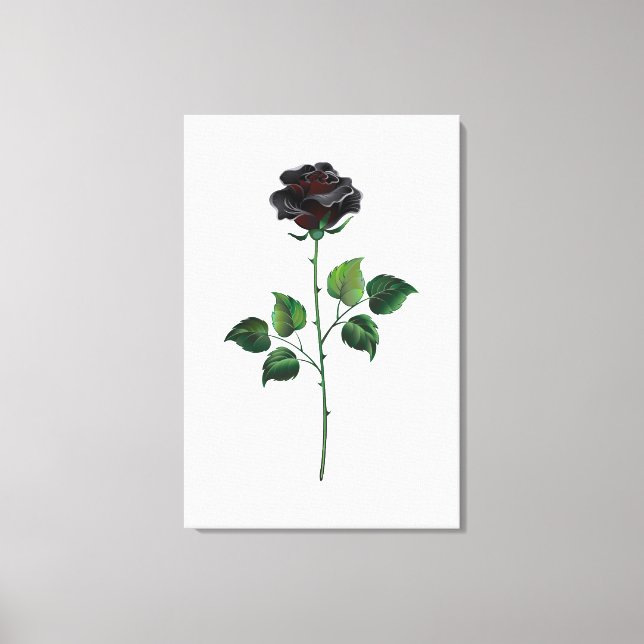 Black rose flower canvas print (Front)