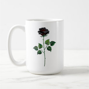 Black rose flower coffee mug