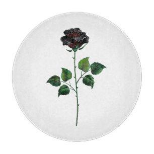Black rose flower cutting board