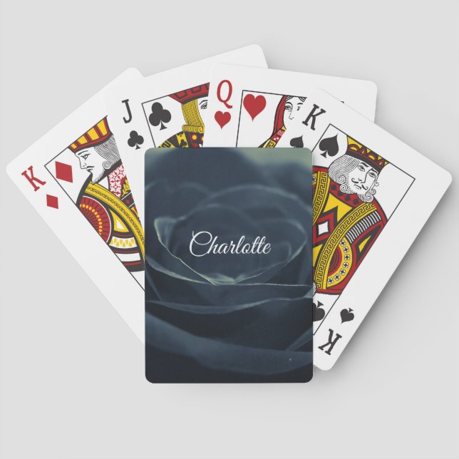 Black Rose Flower Dark Gothic Vibe Playing Cards (Back)