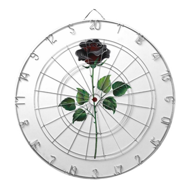 Black rose flower dartboard (Front)