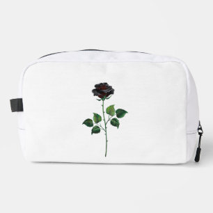 Black rose flower dopp kit