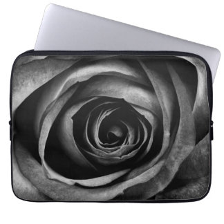 Black Rose Flower Floral Decorative Vintage Laptop Sleeve