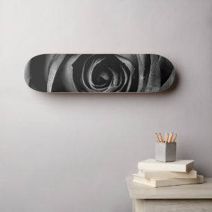 Black Rose Flower Floral Decorative Vintage Skateboard