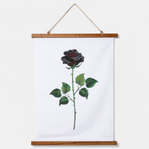 Black rose flower hanging tapestry