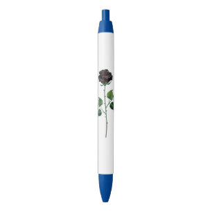 Black rose flower ink pen