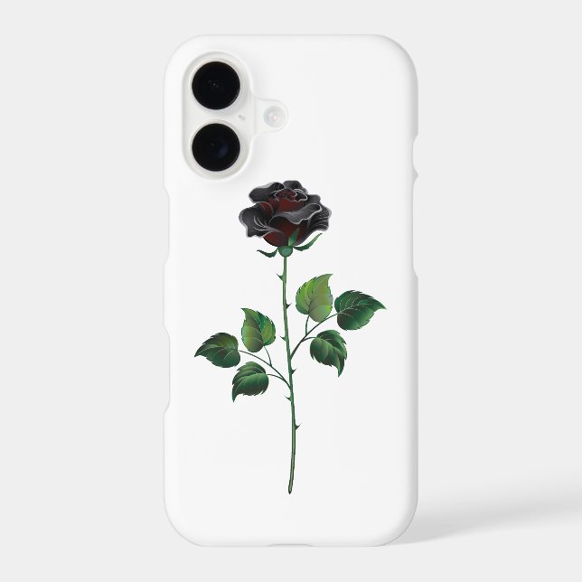Black rose flower iPhone case (Back)