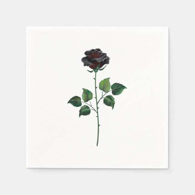 Black rose flower napkin (Front)