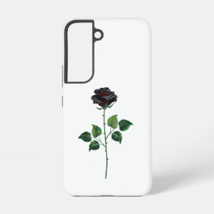 Black rose flower samsung galaxy case