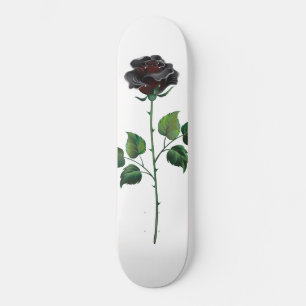Black rose flower skateboard