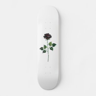 Black rose flower skateboard