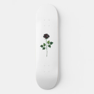 Black rose flower skateboard