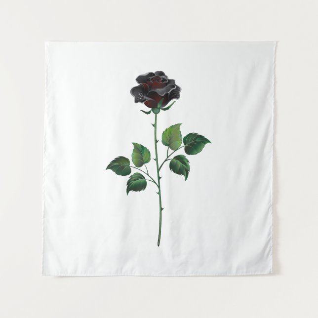 Black rose flower tapestry (Front)