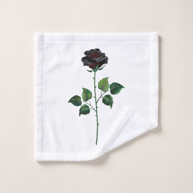 Black rose flower wash cloth (Wash Cloth)