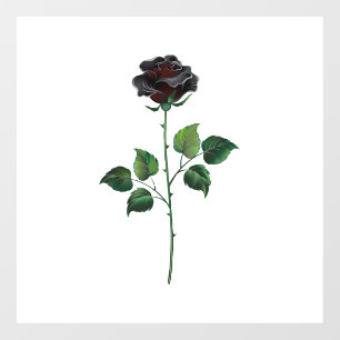 Black rose flower window cling