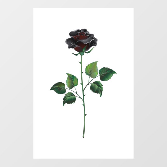 Black rose flower window cling (Sheet)