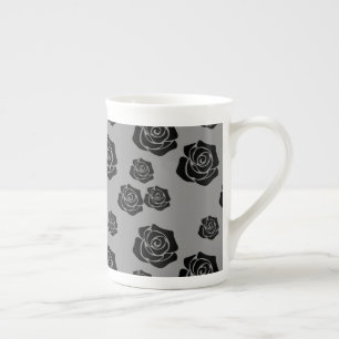 Black Rose Garden Flower Lover Gardening Gardener Bone China Mug