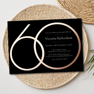 Black Rose Gold Custom Minimalist 60th Birthday