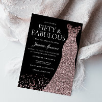 Black Rose Gold Dress Womans 50th Birthday Party 