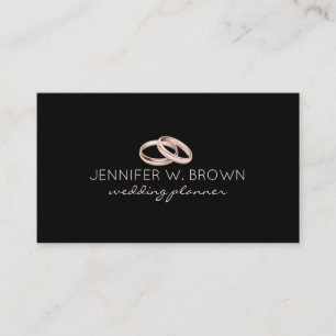 Black Rose Gold Engagement Wedding Ring Jewellery Business Card