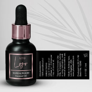 Black Rose Gold Essential Oil Small Dropper Bottle