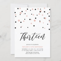 Black & Rose Gold Girl 13th Teen Birthday Party