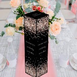 Black rose gold glitter elegant birthday wine box<br><div class="desc">A classic black background. Decorated with rose gold faux glitter.  Personalise and add a name,  age and the date.</div>