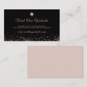 Black Rose Gold Glitter Script Enclosure Card