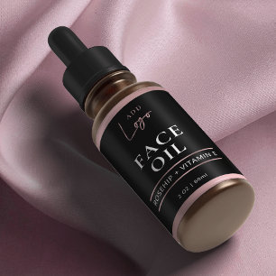 Black Rose Gold Logo 2OZ Cosmetic Dropper Bottle