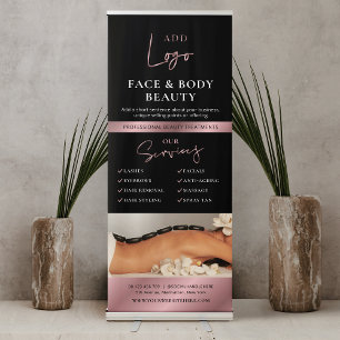 Black & Rose Gold Logo Spa Salon Marketing Retractable Banner