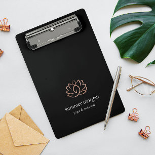 Black & Rose Gold Lotus Logo Mini Clipboard