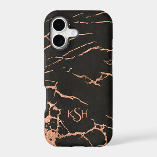 Black & Rose-Gold Marble Crackles