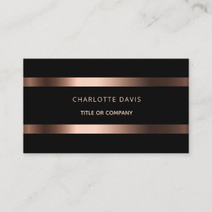Black rose gold minimalist elegant modern business card
