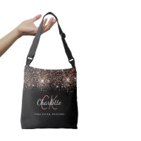 Black rose gold monogram script