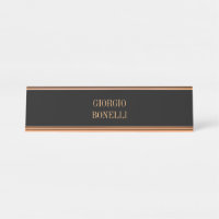 Black Rose Gold Name Minimalist Personal Modern