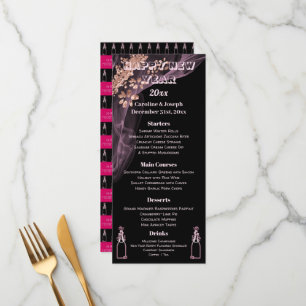 Black Rose Gold New Year Menu & Bubbly Champagne
