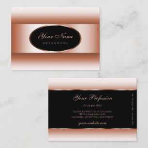 Black Rose Gold Oval Frame Rose Golden Gradient Business Card