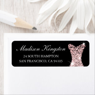 Black Rose Gold Pink Dress Birthday Party Bridal