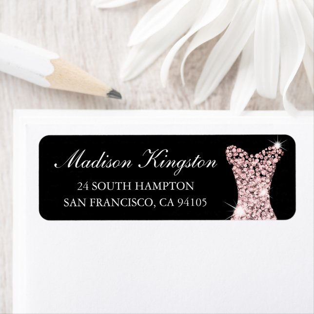 Black Rose Gold Pink Dress Birthday Party Bridal (Insitu)