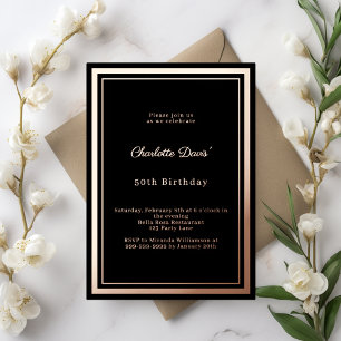 Black rose gold simple luxury birthday